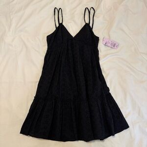 Black eyelet dress